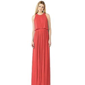 After Six, size 6 - firecracker - high neck, allover textured gathered chiffon